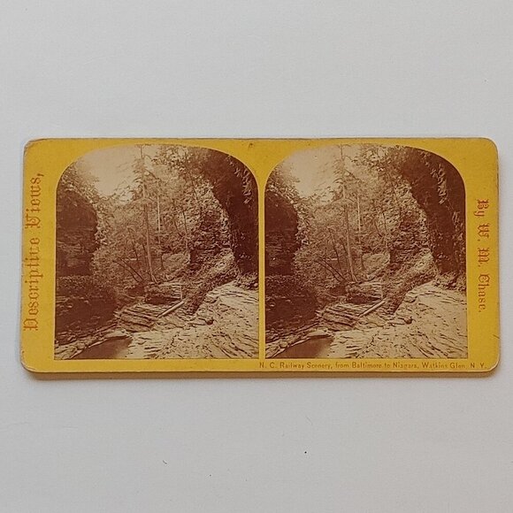 Stereoview North Carolina Railway Scenery from Niagara to Watkins Glen New York - Picture 1 of 7